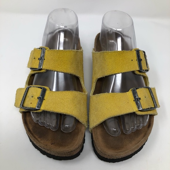 birkenstock arizona yellow suede